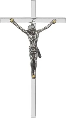 Immagine prodotto di Croce pendente in argento nichelato 9,5 cm