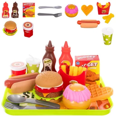 Produktbild von Plastik-Fastfood-Set für Kinder