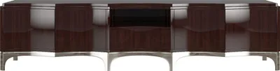 Produktbild von Casa Padrino Luxus TV Schrank Dunkelbraun / Silber 250 x 45 x H. 58 cm - Edler Fernsehschrank mit 4 Türen und Schublade - Luxus Wohnzimmer Möbel