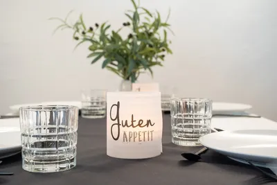 Produktbild von Windlicht Banderole für Kerzengläser Design Guten Appetit - 12 Stück