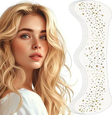 Produktbild von Sommerpunkte Gesichtstattoo 4 Stück Goldglitzer Sommerpunkte Patches Party Festival Weihnachten