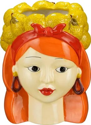 Image de Mica Decorations Pot de fleurs Funny - 19x19x24 cm - Dolomie - Jaune