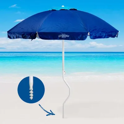 Produktbild von ERMES Sonnen/Strandschirm GiraFacile mit UV-Schutz Ø 200 x H 190 cm, Farbe Blau, Gewicht: 2,4 kg,   Patentierte Struktur Girafacile, windfester Schutz, Zertifikation: UPF 158