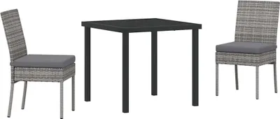 Produktbild von vidaXL Garten Essgruppe 3 pcs Grau Pulverbeschichteter Stahl