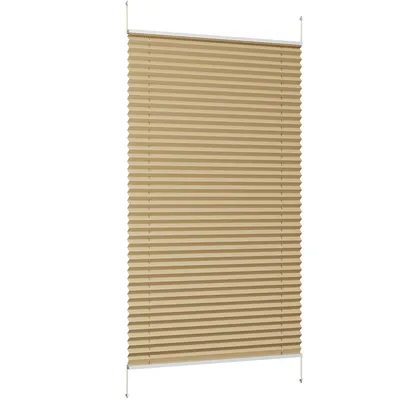 Produktbild von Plissee Klemmfix ohne Bohren 90x130cm Hellbraun Sichtschutz Blickdicht Sonnenschutzrollo Lichtschutz Faltrollo Jalousie Rollos für Fenster und Tür