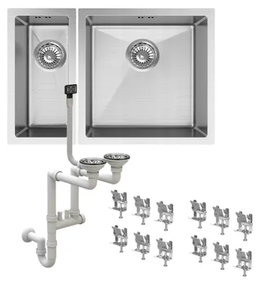 Produktbild von Granitan - Edelstahlspüle - Spülbecken 44x66 cm - Küchenspüle Chrom - mit Siphon - BARI2244, KI-generiertes Bild
