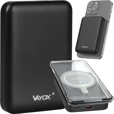 Produktbild von Vayox Powerbank VA0342 | 10000 mAh | USB-C / USB-C + Magsafe | Schwarz