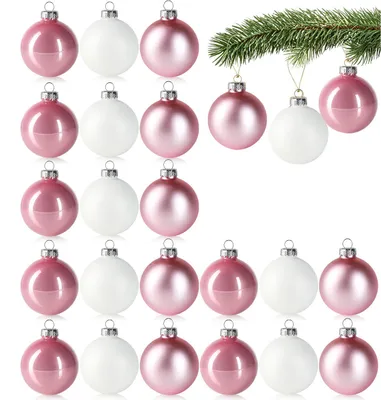 Productafbeelding van com-four® 24 kerstballen - mooie kerstballen van echt glas voor Kerstmis - versiering voor de kerstboom - diameter 6 cm