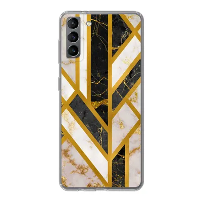 Produktbild von MuchoWow® Handyhülle Schutzhülle Hülle für Samsung Galaxy S21 Plus Marmor - Gold - Glitzer - Luxus Silikon Softcase Handy Hülle - Handy-Tasche