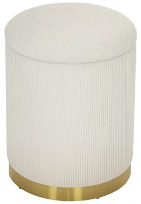 Immagine prodotto di HOMCOM Pouf con vano portaoggetti, pouf pieghevole con coperchio, fondo in acciaio