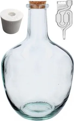 Produktbild von 10 L Gärballon Flasche Glasballon Weinballon +Gärröhrchen +Gummistopfen