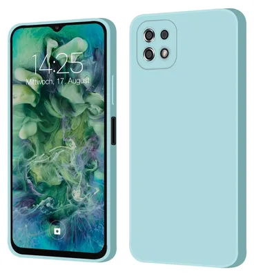 Produktbild von Hülle für Samsung Galaxy A22 5G Case Cover Bumper Smartphone Softgrip Schutzhülle Farbe: Hellblau