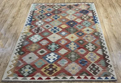 Produktbild von Teppich KELIM ORIGINAL | Farbe: Multi; Größe: 150x189 cm | strapazierfähig und leicht zu reinigen | Wohnzimmer | Schlafzimmer