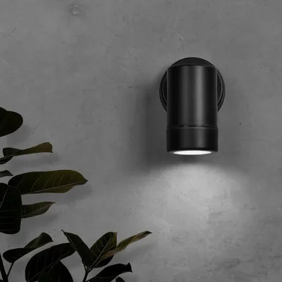 Produktbild von hoftronic LED Wandlampe 4W GU10 6500K Schwarz IP44 Polycarbonat