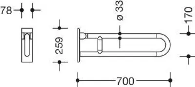 Produktbild von HEWI 801.50B210 95 Stützklappgriff Ser 801, matt,