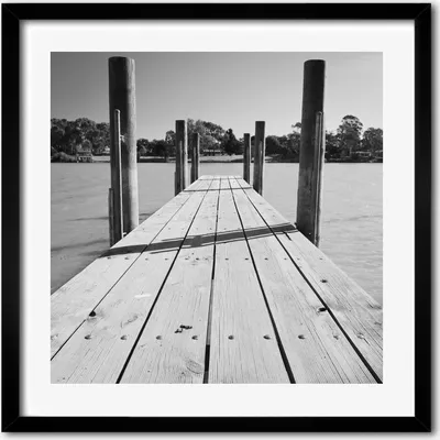Produktbild von Bild - 50 cm x 50 cm - MDF - Rahmen, Wandkunst - Hölzerner Pier