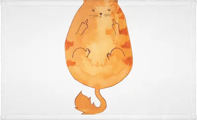 Produktbild von Mr. & Mrs. Panda Handtuch Katze Mittelfinger - Weiß - Geschenk, Händehandtuch, Lustig, Flauschtuch, Cats, Genervt, baumwolle, kleines, 50x100, Tiger, Cat