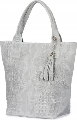 Produktbild von Damen Leder Shopper Tasche mit Reißverschluss, groß A4, mit Kosmetiktasche, Italienisch