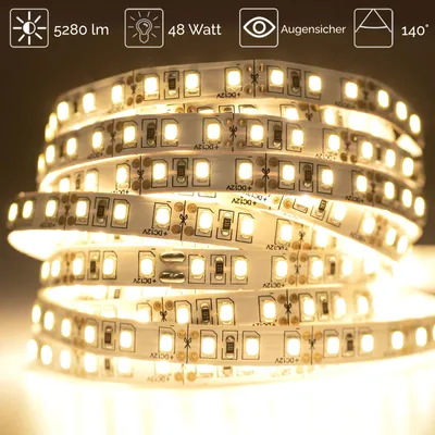 Produktbild von LUMILED LED Streifen 5M 600 LEDs 12V Neutralweiß 48W LED Strip SMD LED Band IP33 5280 lm Selbstklebend Lichtband für Innenbereich Heim Schlafzimmer Deko, ohne Netzteil