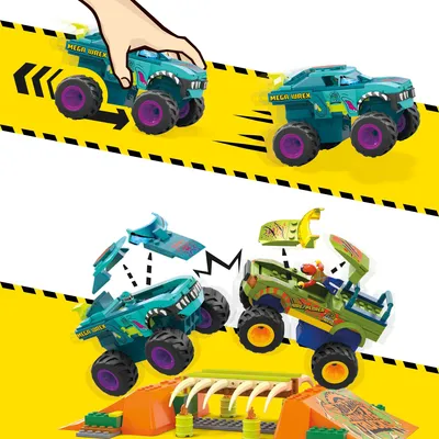Produktbild von MEGA Hot Wheels Monster Trucks Mega-Wrex Knochen Crash Stuntbahn