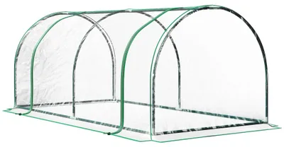 Zdjęcie produktu dla Szklarnia - Prosta konstrukcja tunelu foliowego - Stalowa rama - Pokrycie folią - Z drzwiami - 200 x 100 x 80 cm - Przezroczysta