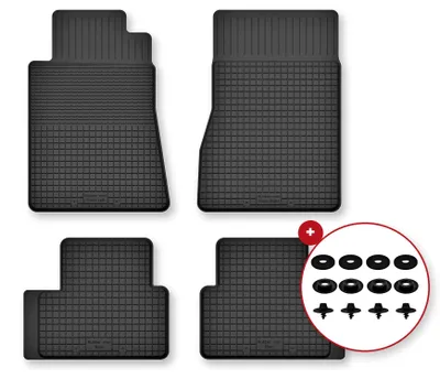 Produktbild von Gummi-Fußmatten für Mercedes A- Klasa W169 2004-2012 (Schrägheck) – 4-tlg, Schwarz, Semi-Universal, angepasst – Wielganizator Semi-Universal