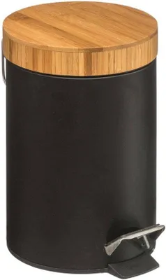 Produktbild von Famanu Abfalleimer mit Bambusdeckel - 3L Schwarz