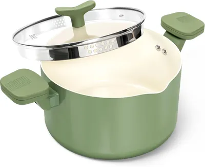 Produktbild von MICHELANGELO Pastatopf mit Sieb-Deckel, 5,7 l, Keramik-Antihaftbeschichtung, Grün