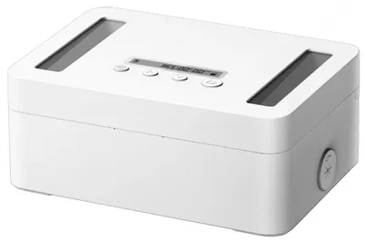 Zeitverriegelungs-Box aus Metall, 21,21 × 8 × 15,42 cm, Weiß