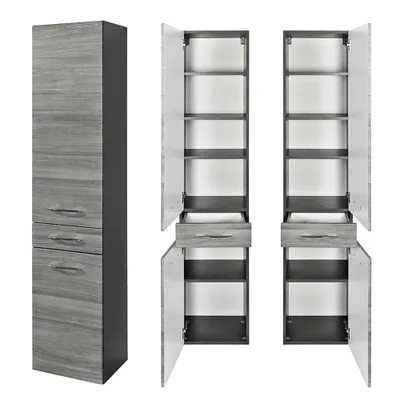 Produktbild von Hochschrank FLORIDO-03 Eiche rauchsilber, graphitgrau, B x H x T: ca. 40 x 180 x 35 cm