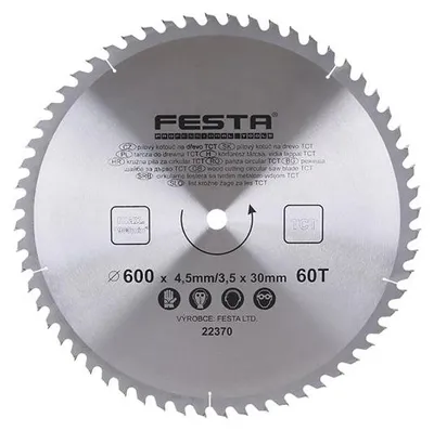 Obrázek produktu pro Kotouč pilový FESTA SK 600/4.5/30mm 60T 22370