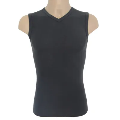 Herren Funktions Muskelshirt mit V-Ausschnitt graphit