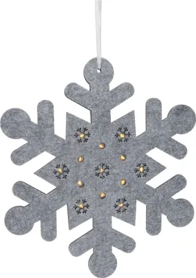 Immagine prodotto di Fiocco di neve LED HANGDECO, 35 cm, feltro, argento