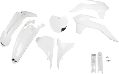 Produktbild von Verkleidungskit UFO PLAST 9-teilig Verkleidungssatz Kunststoff mit Gabelschutz für KTM SX SX-F 125 - 450 ccm Bj. 2013 - 2014, Farbe:weiß OEM