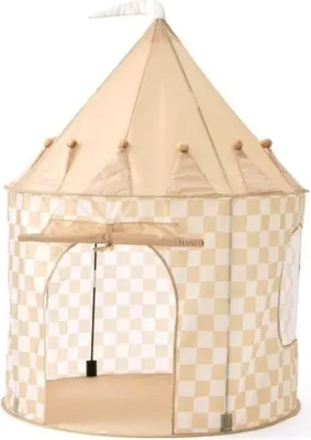 Produktbild von Kids Concept Spielzelt Karo apricot, Kinderzelt -  Ø 100 x130 cm