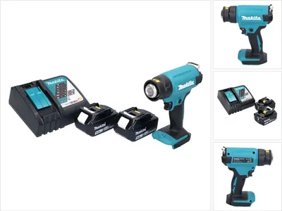 Produktbild von Makita DHG 180 RT Akku Heißluftgebläse 18 V 550 °C + 2x Akku 5,0 Ah + Ladegerät