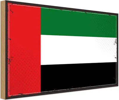 Produktbild von vianmo Holzschild 30x40 cm Arabischen Emirate Retro Flagge Fahne Wappen