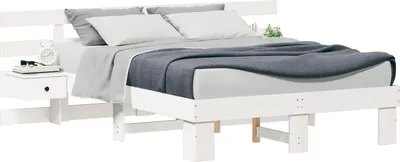Immagine prodotto di vidaXL Struttura letto con testiera bianca 120 x 200 cm in legno massiccio di pino