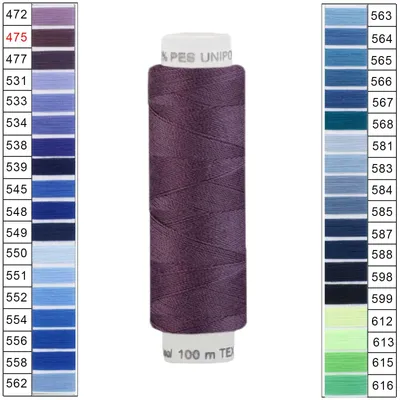 Produktbild von Nähgarn 100m Unipoly 120 Tex14x2 Polyester Nähfaden Nähmaschinengarn Farben 3v6 , Farbe:475