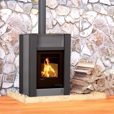 Produktbild von HS FLAMINGO Kaminofen AQUAFLAM VARIO LEND 11/7 kW - grau