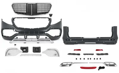 Imagen del producto de Kit de carrocería para Mercedes Clase V W447, modelo 2014-03.2019. Diseño de lujo, incluye parachoques, parrilla delantera y sensores de estacionamiento (PDC).