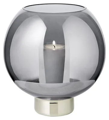 Windlicht Jack, dunkles Kristallglas, Ø 19,5 cm, H 21 cm