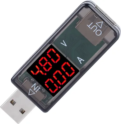 Zdjęcie produktu dla Kolorowy woltomierz LCD USB Amperomierz Miernik prądu Multimetr Ładowarka Tester USB (czarny)