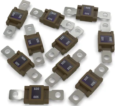Image de 10 fusibles AUPROTEC Mega haute intensité 500 A à visser, marron
