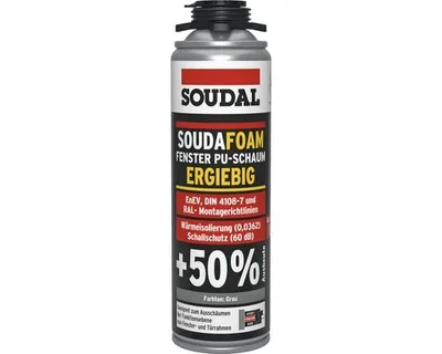 Produktbild von Soudal 1K Fensterschaum B2 extrem ergiebig grau 500 ml