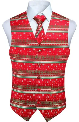 Productafbeelding van Herrenchristesvest, feestelijk kerstmanpak, set, rood, maten XS-4XL