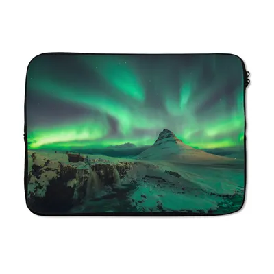 Produktbild von MuchoWow® Laptop Hülle 13 Zoll Nordlichter - Berge - Norwegen Laptoptasche - Laptophülle - Sleeve - Rundumschutz