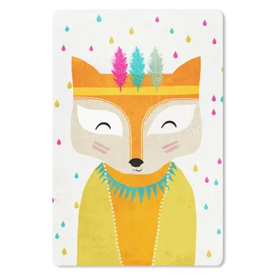 Produktbild von MuchoWow® Mauspad Mousepad Tiere - Farben - Fuchs - Porträt 18x27 cm - Mousepads - Maus Mat - Pad - Mausunterlage