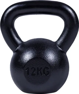Produktbild von GORILLA SPORTS® Kettlebell - 12kg Gewichte, Gusseisen, Bodenschonend, Schwarz - Kugelhantel, Schwunghantel, Kugelgewicht, Rundgewicht, Krafttraining