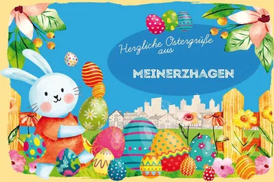 Produktbild von vianmo Holzschild 12x18 cm Ostergrüße MEINERZHAGEN